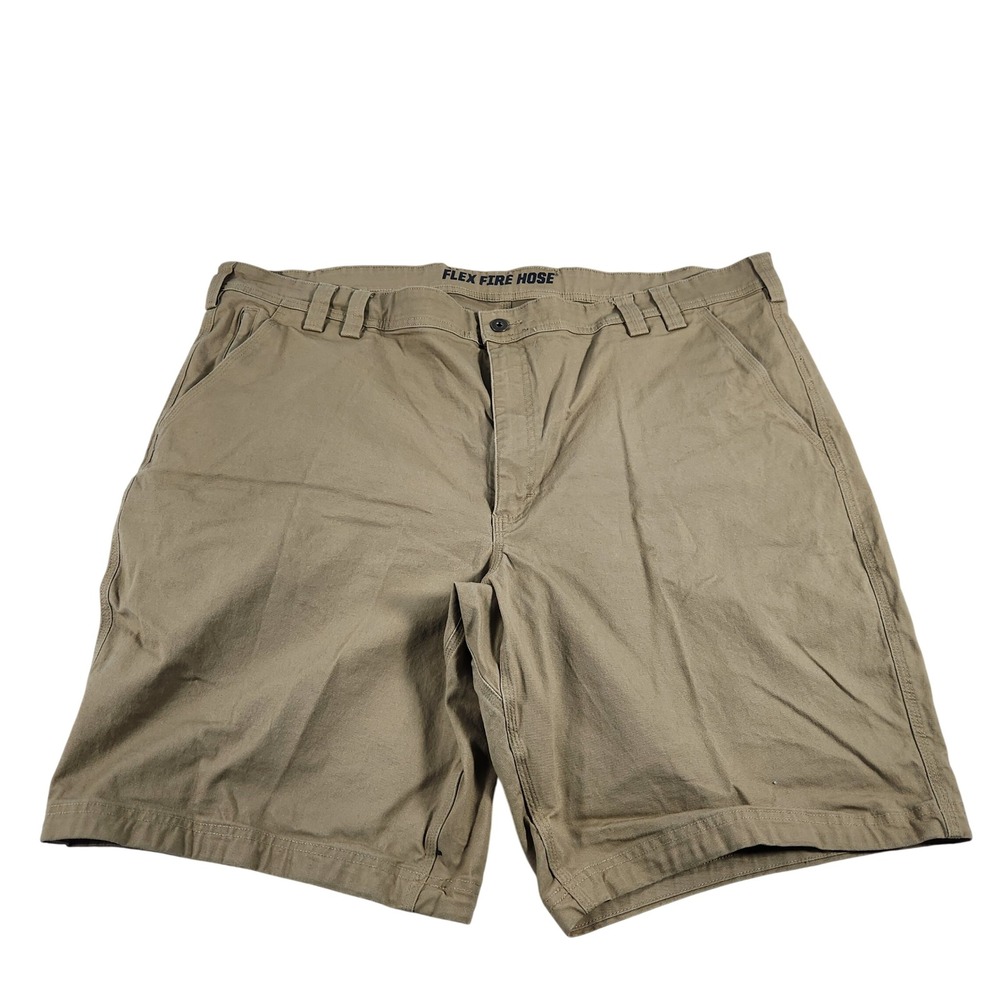 Duluth Trading Co Flex Fire‎ Hose Relaxed Fit Khaki Work Shorts Mens 48 Tan